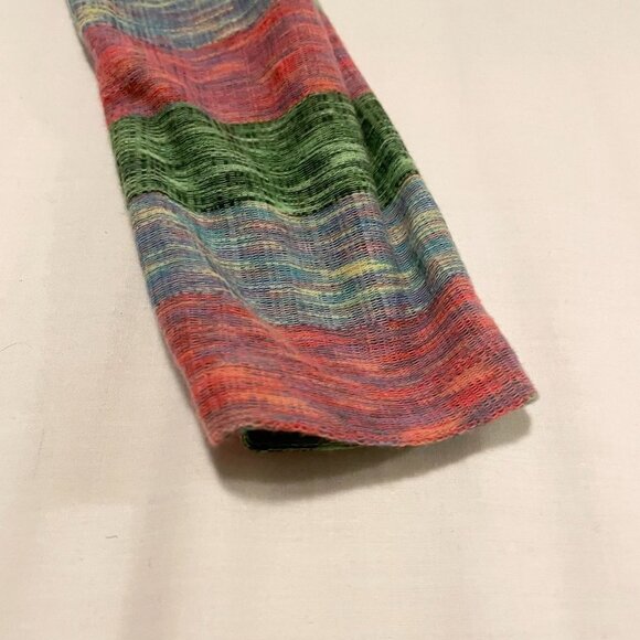 Zara Striped Green Pink Runched Knit Mini Dress Size Small - Picture 15 of 16